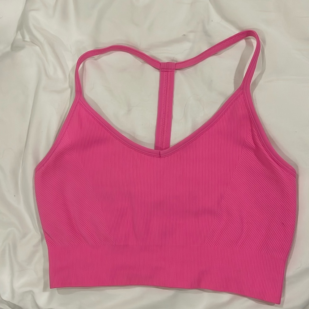 Yogalicious pink workout tank/ sports bra